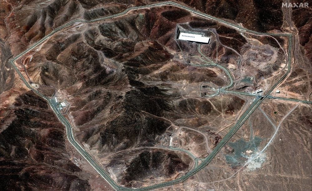 Satellite image provided by Maxar Technologies showing the Fordow fuel enrichment plant in central Iran on June 14, 2025.