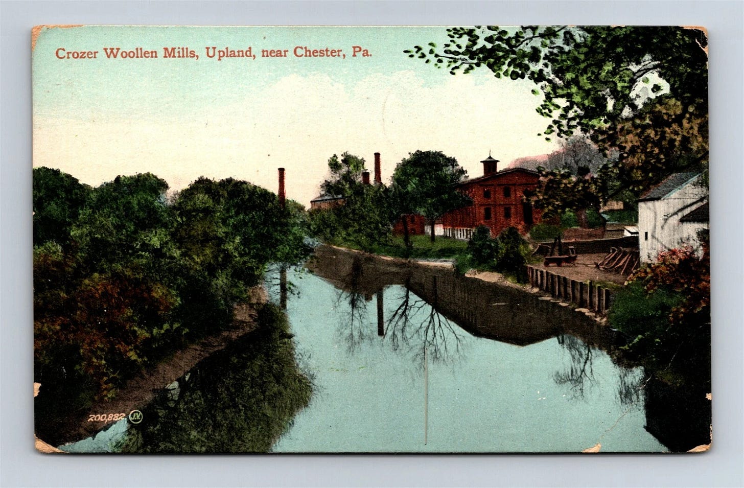 Postcard PA Crozer Woolen Mills Upland Near Chester Pennsylvania c1912 AA21 - Picture 1 of 2