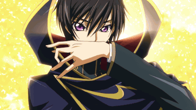 a cartoon character with purple eyes is covering his face with his hands