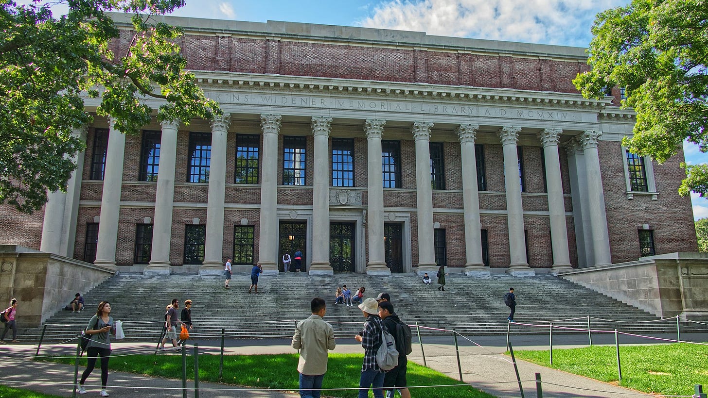 Elkins Widener Library at Harvard. Photo by Pascal Bernadon. Reproduced with permission under the Unsplash license.