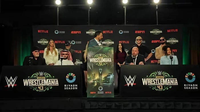 صحيفة المرصد - لأول مرة خارج أمريكا الشمالية.. موسم الرياض 2027 يستضيف "WrestleMania  43" الأضخم في تاريخ المصارعة الحرة صحيفة المرصد - لأول مرة خارج أمريكا الشمالية.. موسم الرياض 2027 يستضيف "WrestleMania  43" الأضخم في تاريخ المصارعة الحرة