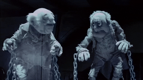 GIF of Marley and Marley ghostly apparitions from A Muppet Christmas Carol GIF of Marley and Marley ghostly apparitions from A Muppet Christmas Carol