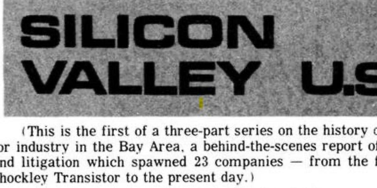 Une brève Histoire de la Silicon Valley (1/4)