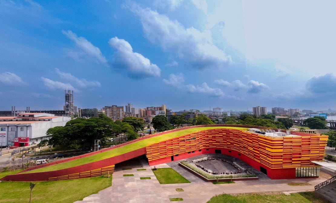 The exterior design takes various inspirations from Yoruba mythology and urbanism.