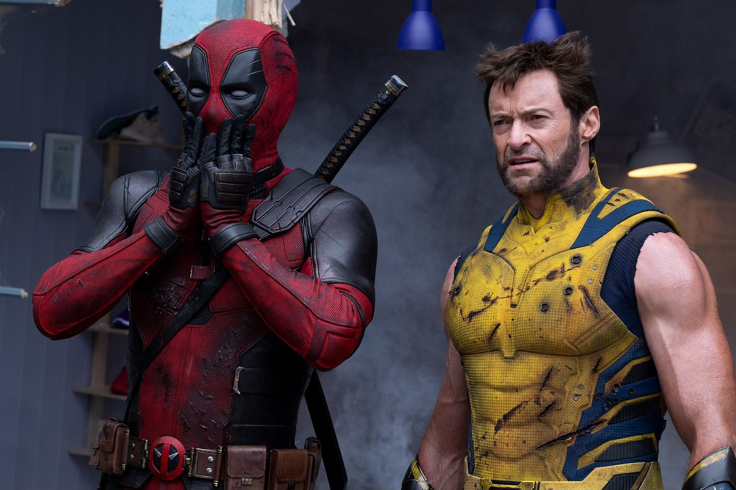 Deadpool (Ryan Reynolds) and Wolverine (Hugh Jackman) in Deadpool & Wolverine Deadpool (Ryan Reynolds) and Wolverine (Hugh Jackman) in Deadpool & Wolverine