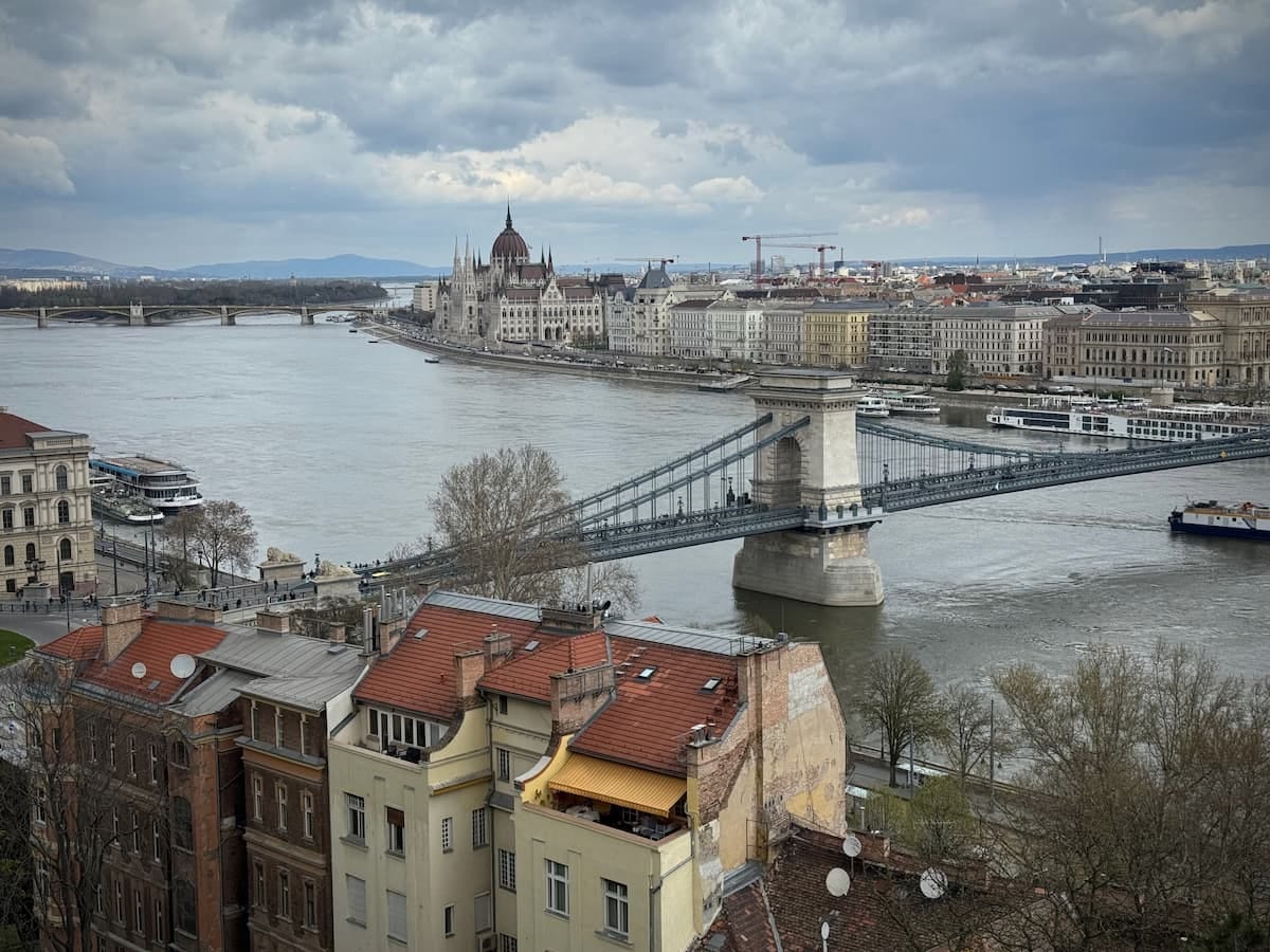 Chain Bridge and the Hungarian Parliament, Budapest. April 2025.