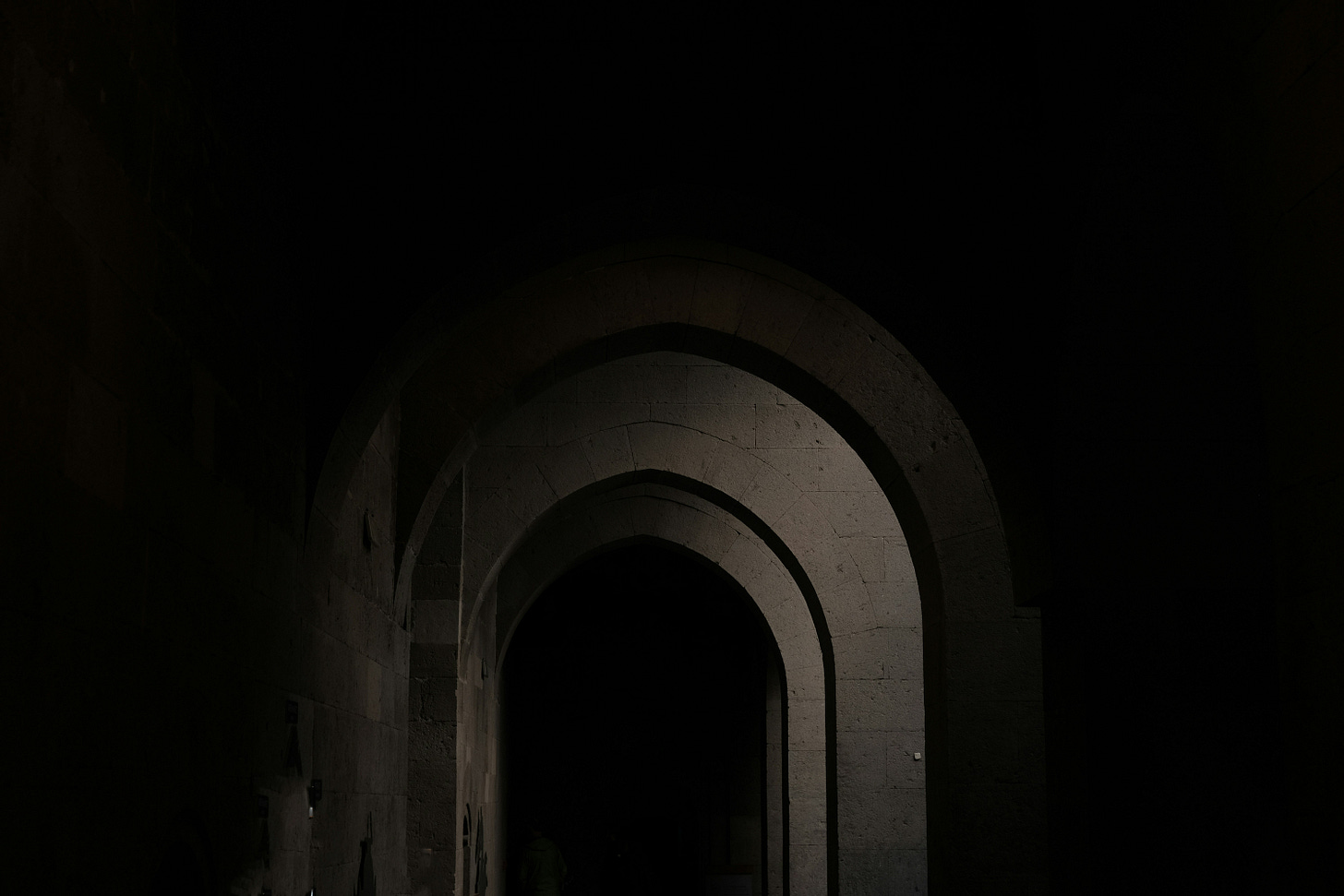 A darkened stone doorway