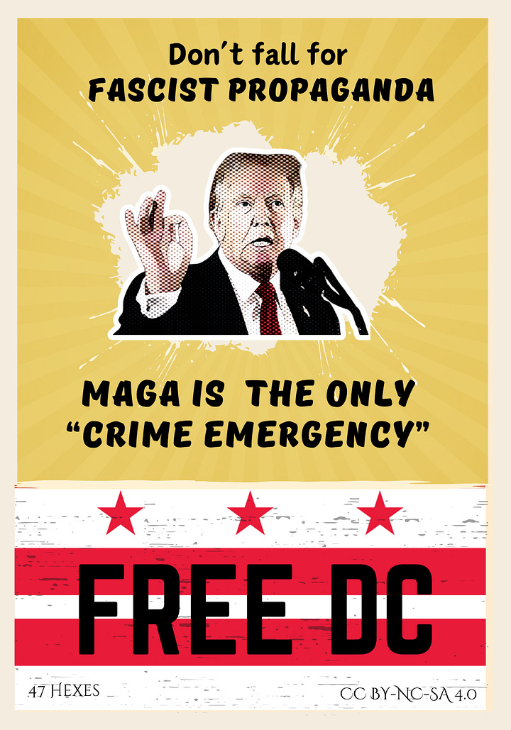 two side by side sticker designs. One with the words MAGA is the crime emergency as the prominent focus and the other with those words more minimized.