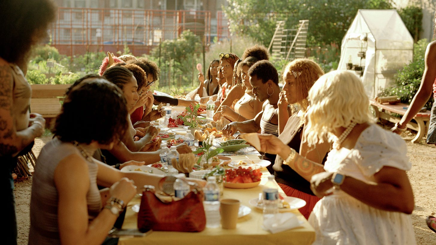 Image may contain Food Lunch Meal Dining Table Furniture Table Accessories Bag Handbag People and Person