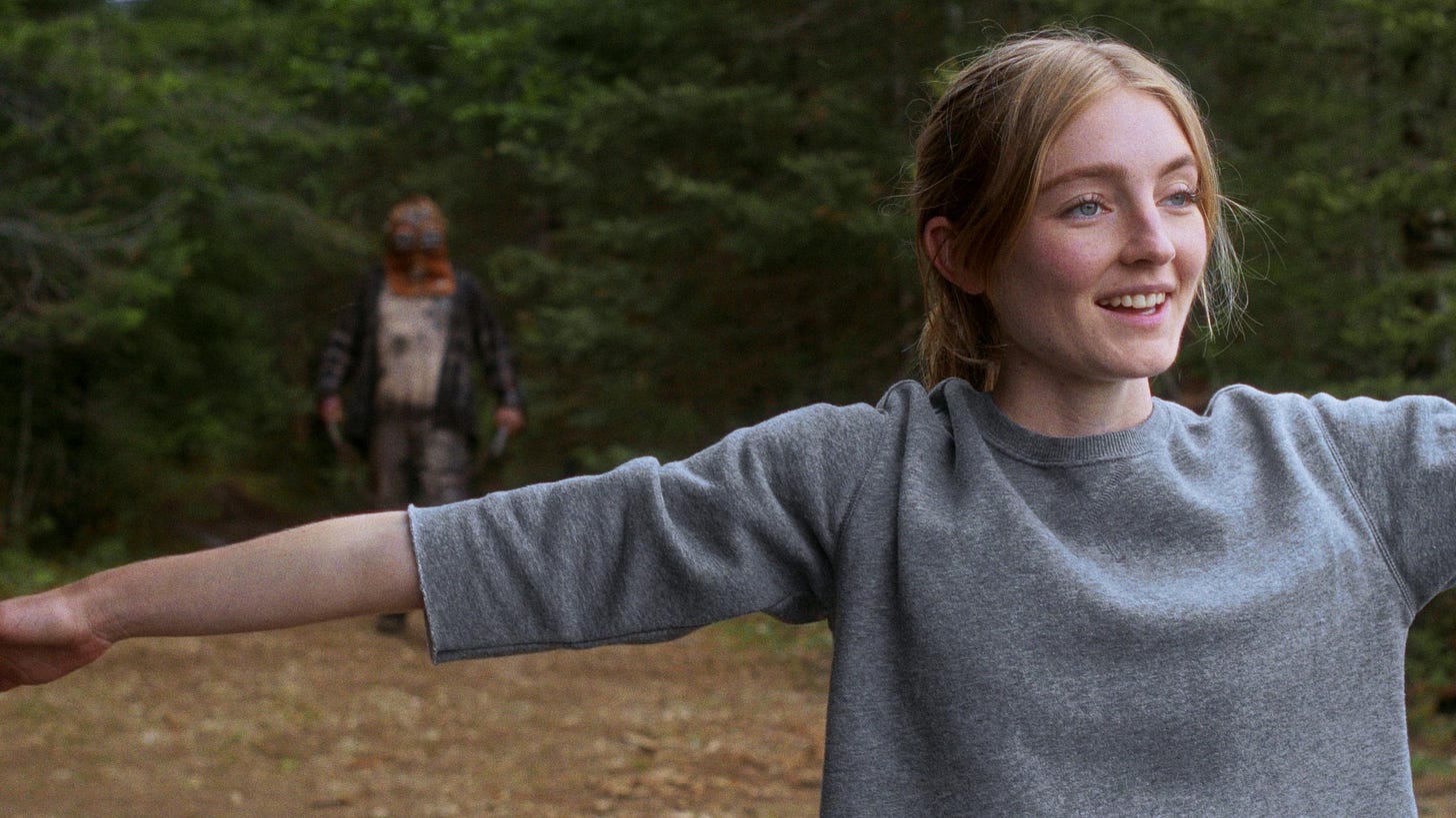 Ry Barrett and Charlotte Creaghan in In a Violent Nature