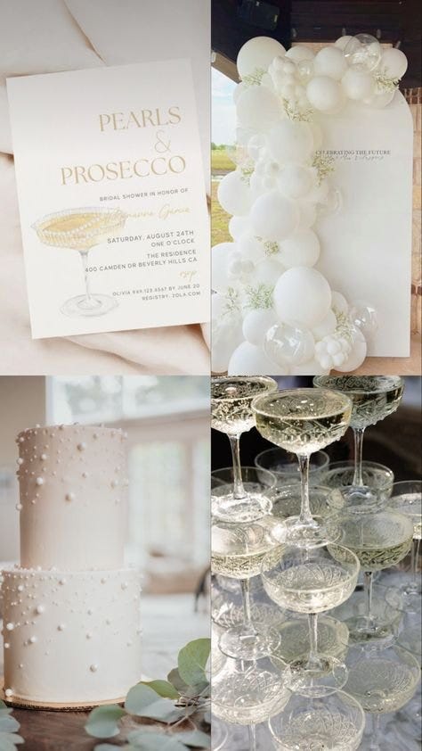 Pearls and Prosecco Bridal shower theme!