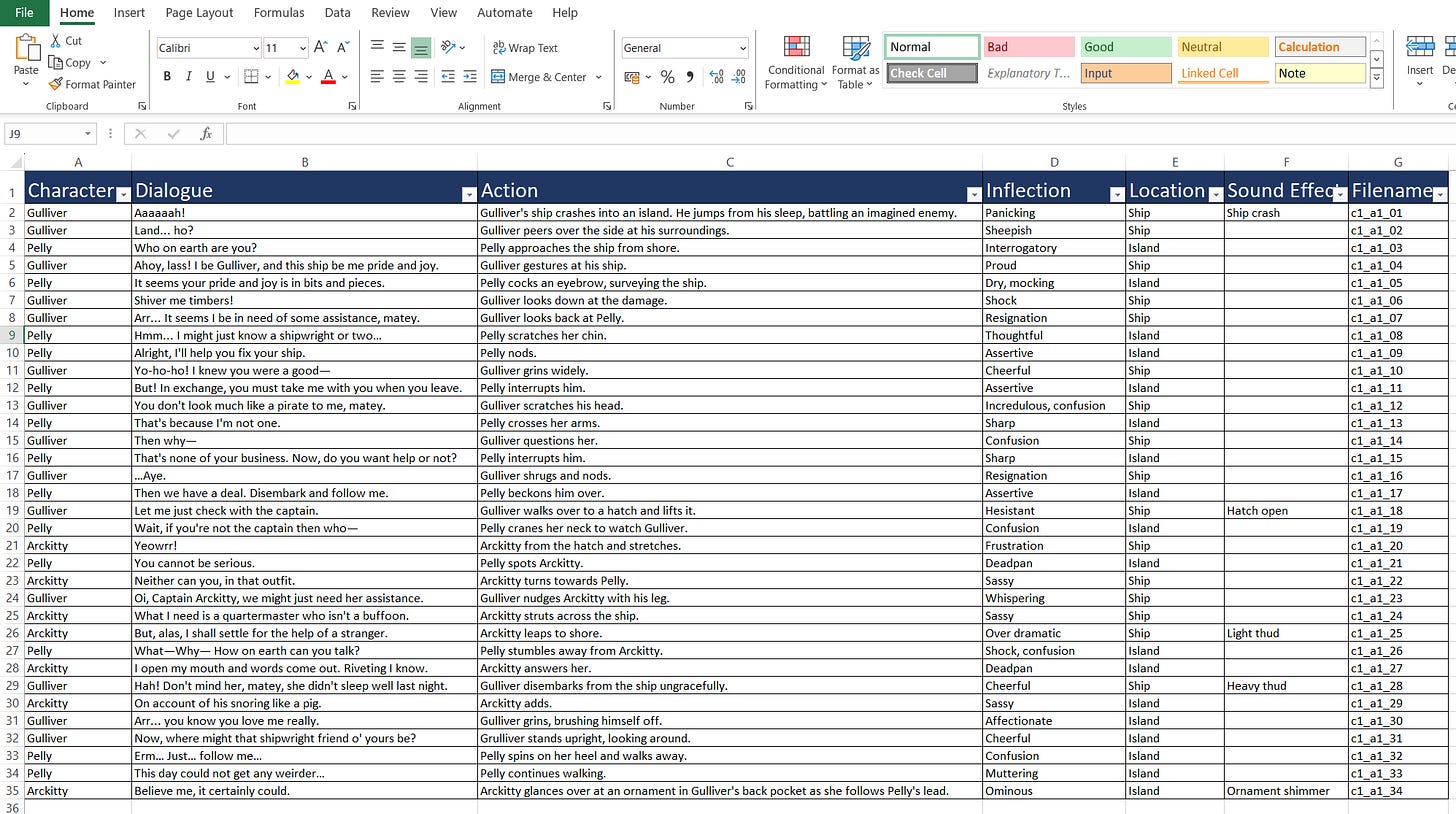 Free game writing resources to download