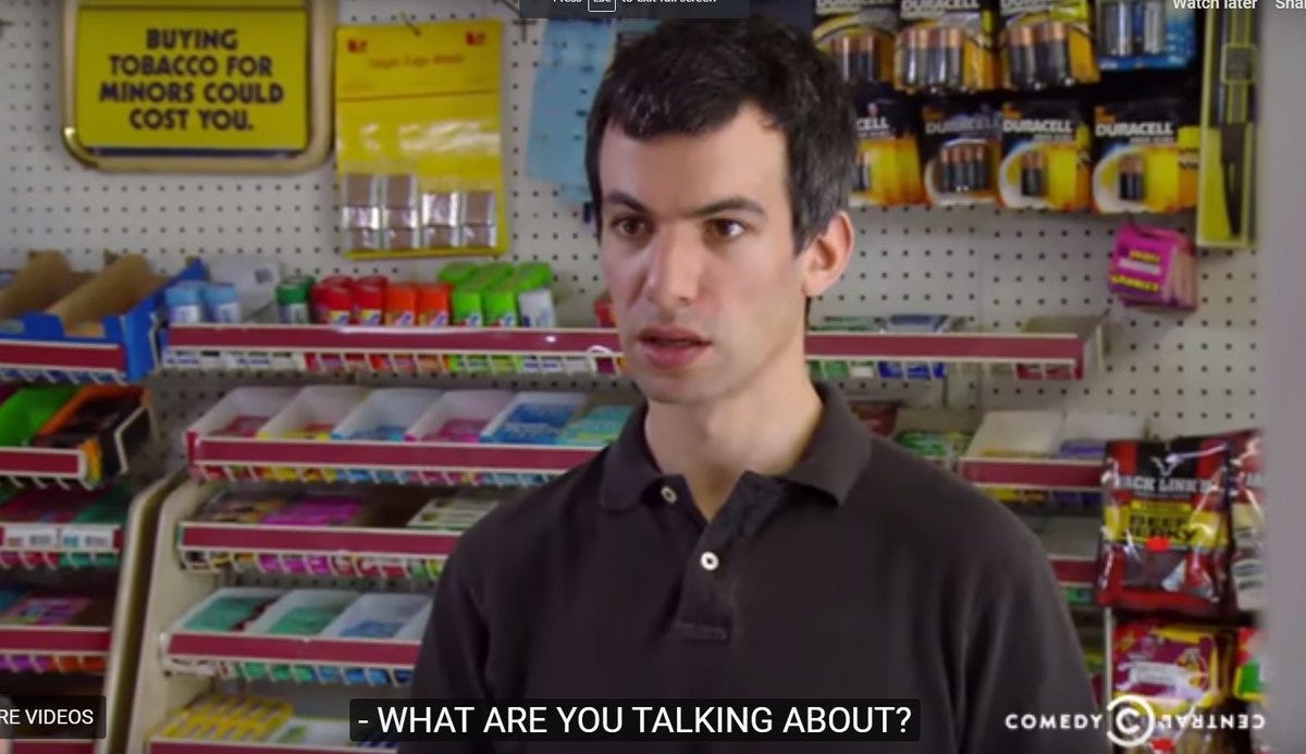 David Malitz on Twitter: &quot;Gas Station Rebate, where the owner tells Nathan  about drinking his grandson&#39;s pee at the end... I can watch every day and  laugh-cry every single time… https://t.co/yQ5rDezZW8&quot;