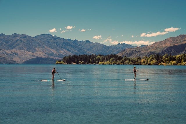Image of people paddleboarding