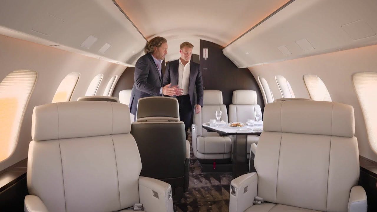 On board a Bombardier Global 7500 private jet On board a Bombardier Global 7500 private jet