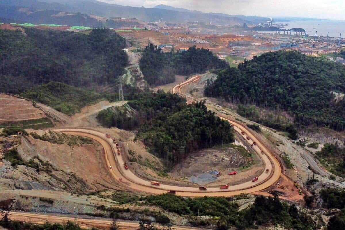 Nickel mining activity in the PT IWIP industrial area in Central Halmahera. Nickel mining activity in the PT IWIP industrial area in Central Halmahera.