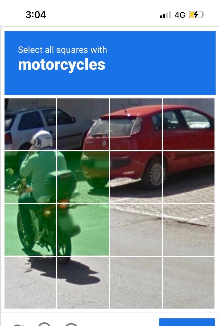 The same image, with motorcycle squares highlighted. 
