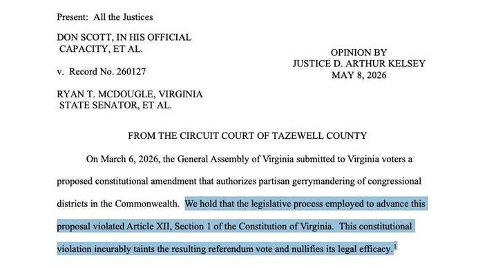 Photo by Democracy Docket on May 08, 2026. May be an image of text.