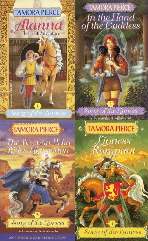 The Lioness Quartet by Tamora Pierce. | Lioness, Books for teens, Songs