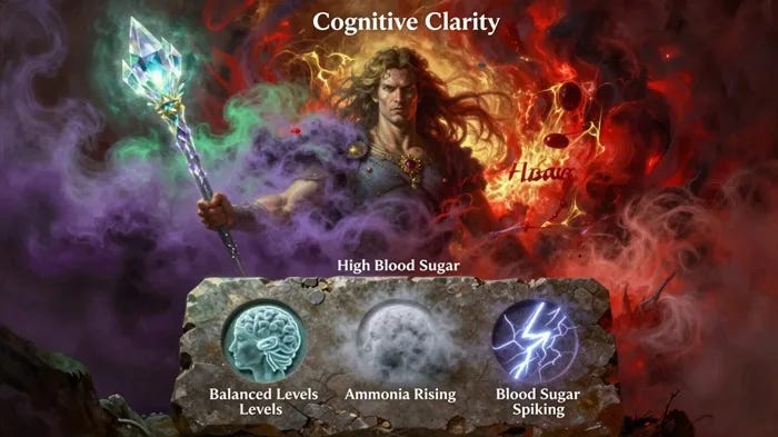 A heroic fantasy version of A comparison chart showing symptoms of Hepatic Encephalopathy versus early-stage Alzheimer's. A heroic fantasy version of A comparison chart showing symptoms of Hepatic Encephalopathy versus early-stage Alzheimer's.
