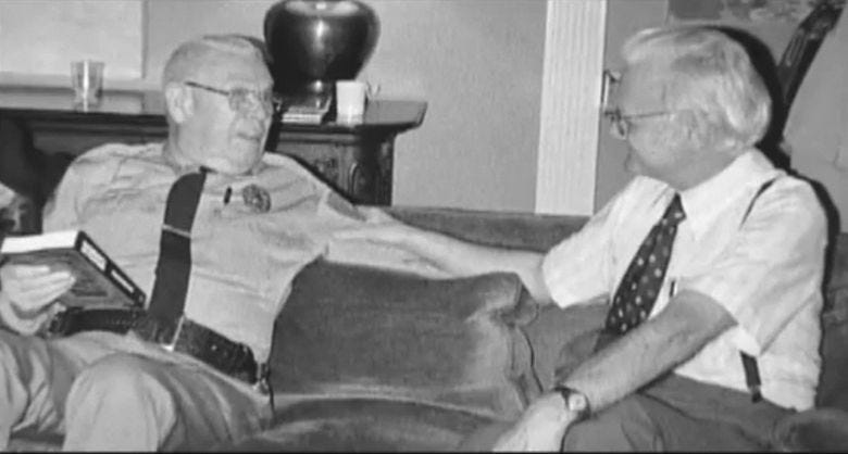 Al Hubbard (L) is pictured next to Humphry Osmond (R) in 1979 Al Hubbard (L) is pictured next to Humphry Osmond (R) in 1979