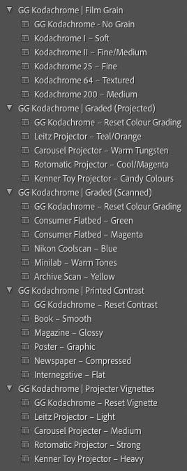 Kodachrome Plus – Supplementary Presets Kodachrome Plus – Supplementary Presets
