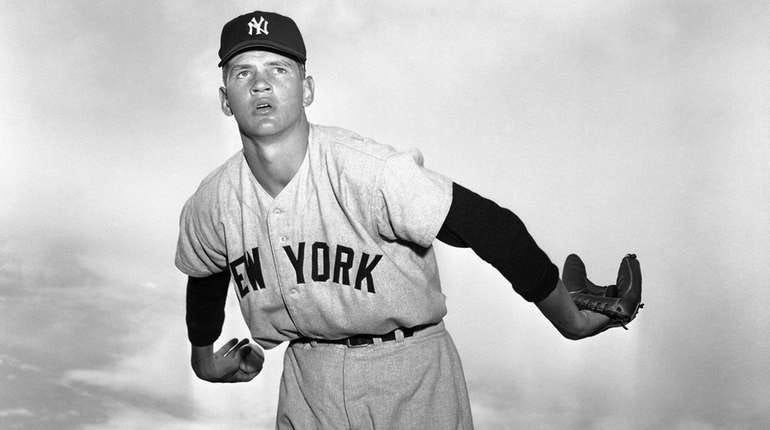 Yankees pitcher Ralph Terry is shown during a workout in...