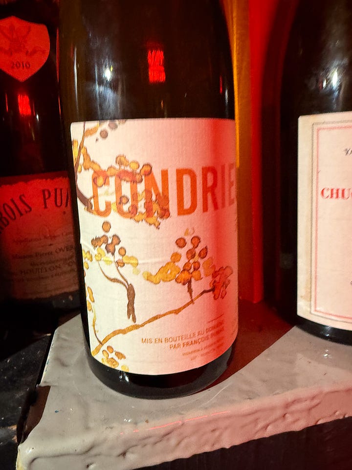 Wine at Augustin Marchand d'Vins in Paris