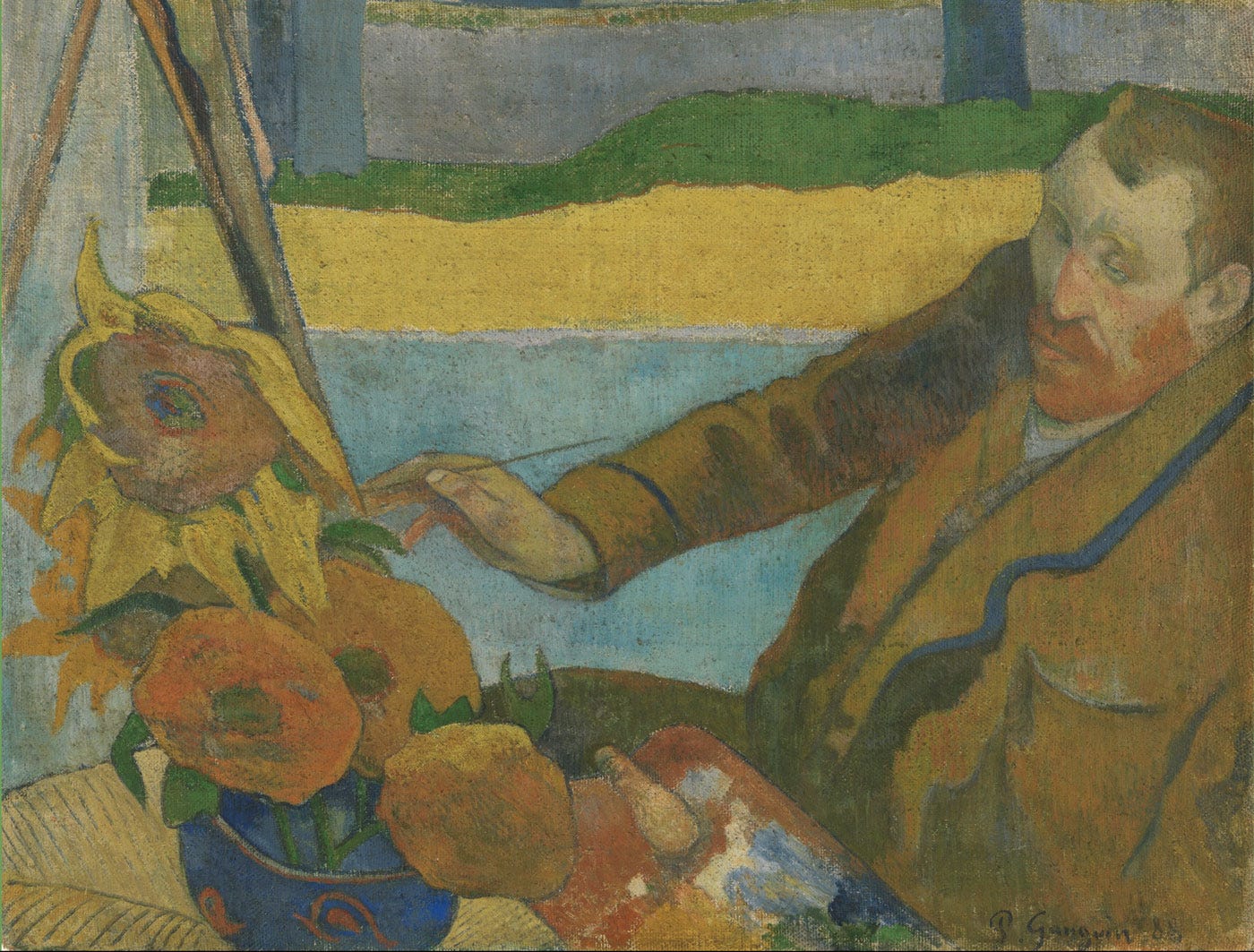 Paul Gauguin, Vincent van Gogh Painting Sunflowers, Arles, 1888, Van Gogh Museum Amsterdam.