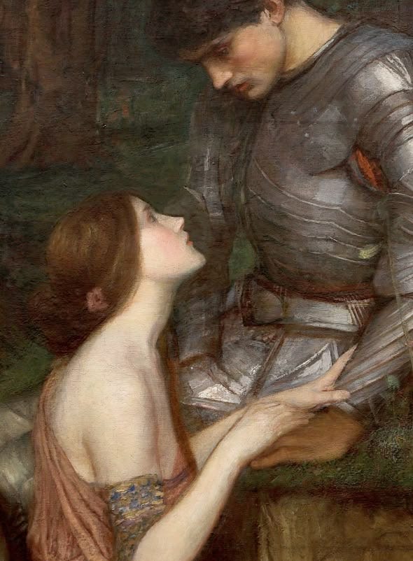 This may contain: a painting of a woman and a man standing next to each other