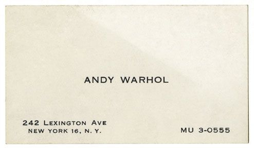 This may contain: an envelope with the name andy warhol on it