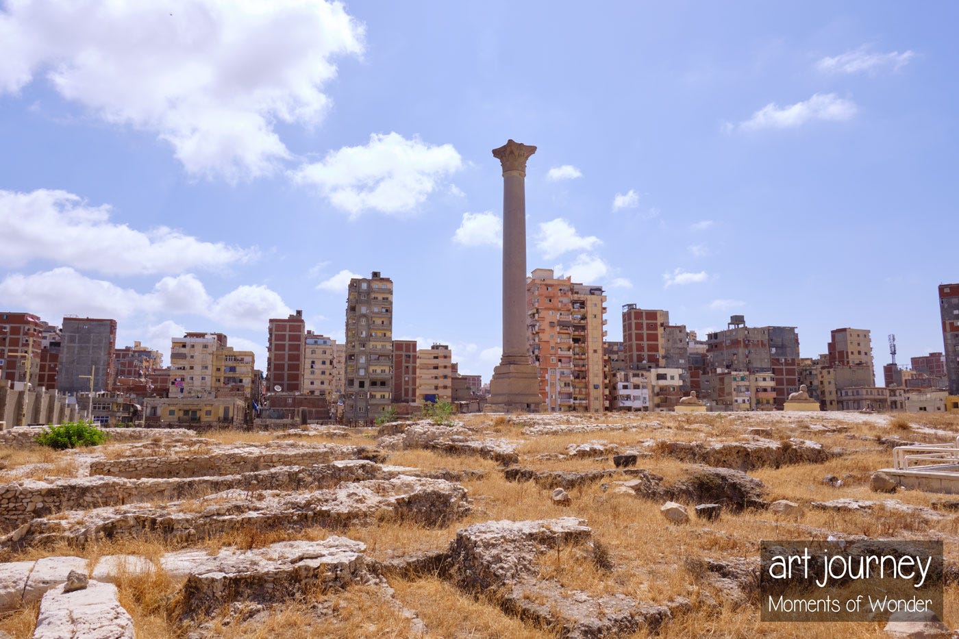 Standing on the site where the Serapeum temple once stood before its destruction Standing on the site where the Serapeum temple once stood before its destruction