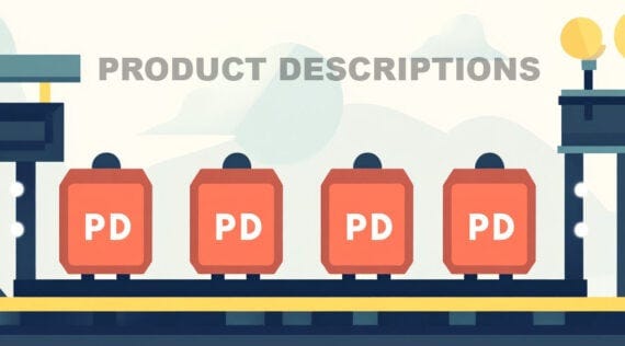 Illustration of a product description concept the resembles a factory process