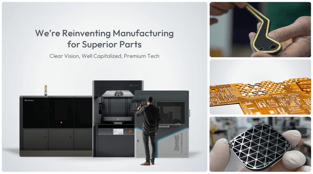 man stand beside 3D printing machines