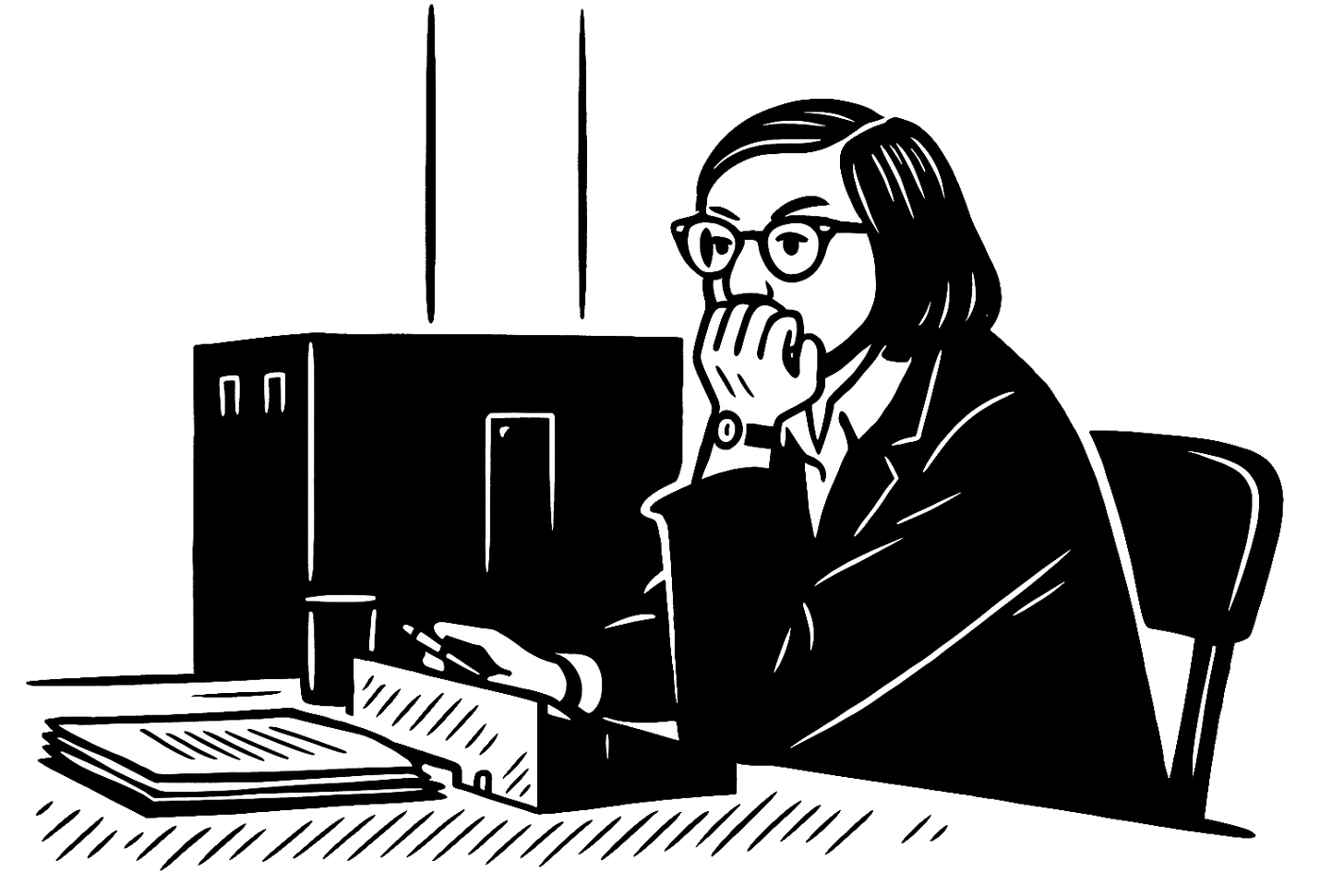 Elizabeth Feinler – kresba generovaná podle dobové fotografie od Douglase Engelbarta. Elizabeth Feinler – kresba generovaná podle dobové fotografie od Douglase Engelbarta.