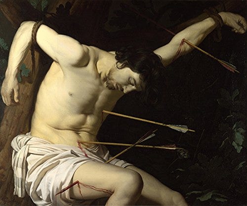 Amazon.com: Saint Sebastian Shot with Arrows 1623 Dutch Painting by Gerrit  Van HONTHORST 11" X 14" Print ON Matte Paper REPRO. WE Have Other Sizes :  Home & Kitchen
