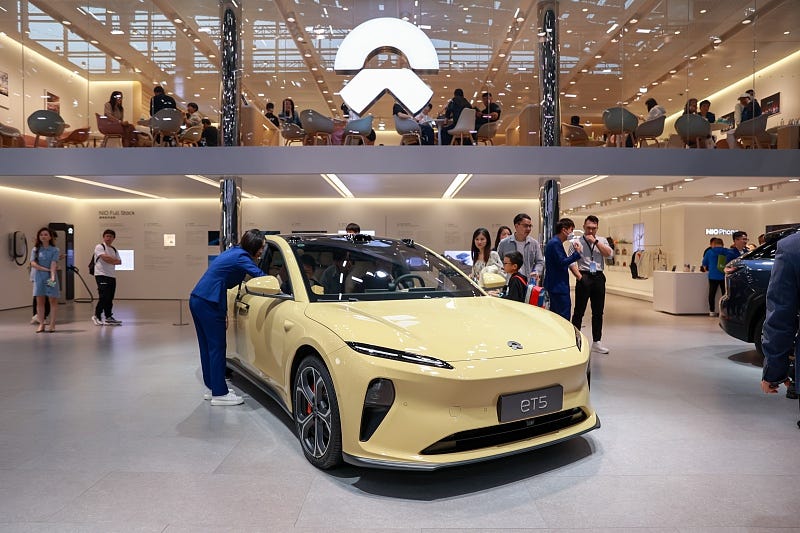 Nio’s booth at the Guangzhou International Automobile Exhibition on Nov. 26. Photo: VCG