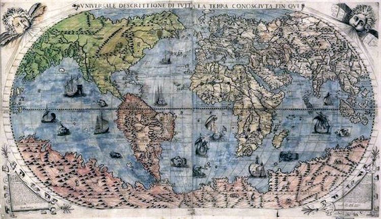 Antique Map of the World from the 1500s