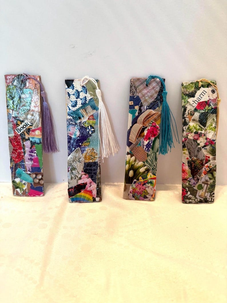 Handmade Collage Bookmarks image 1