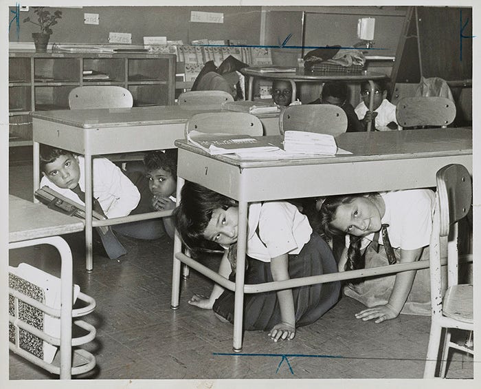 Book explores why schools stick to 'Duck and Cover' policies that don't work | KU News Book explores why schools stick to 'Duck and Cover' policies that don't work | KU News