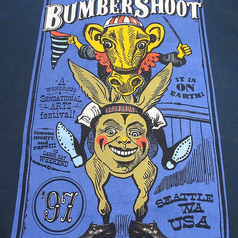 ビンテージ90's○BUMBERSHOOT '97プリントTシャツ青size XL○24021...