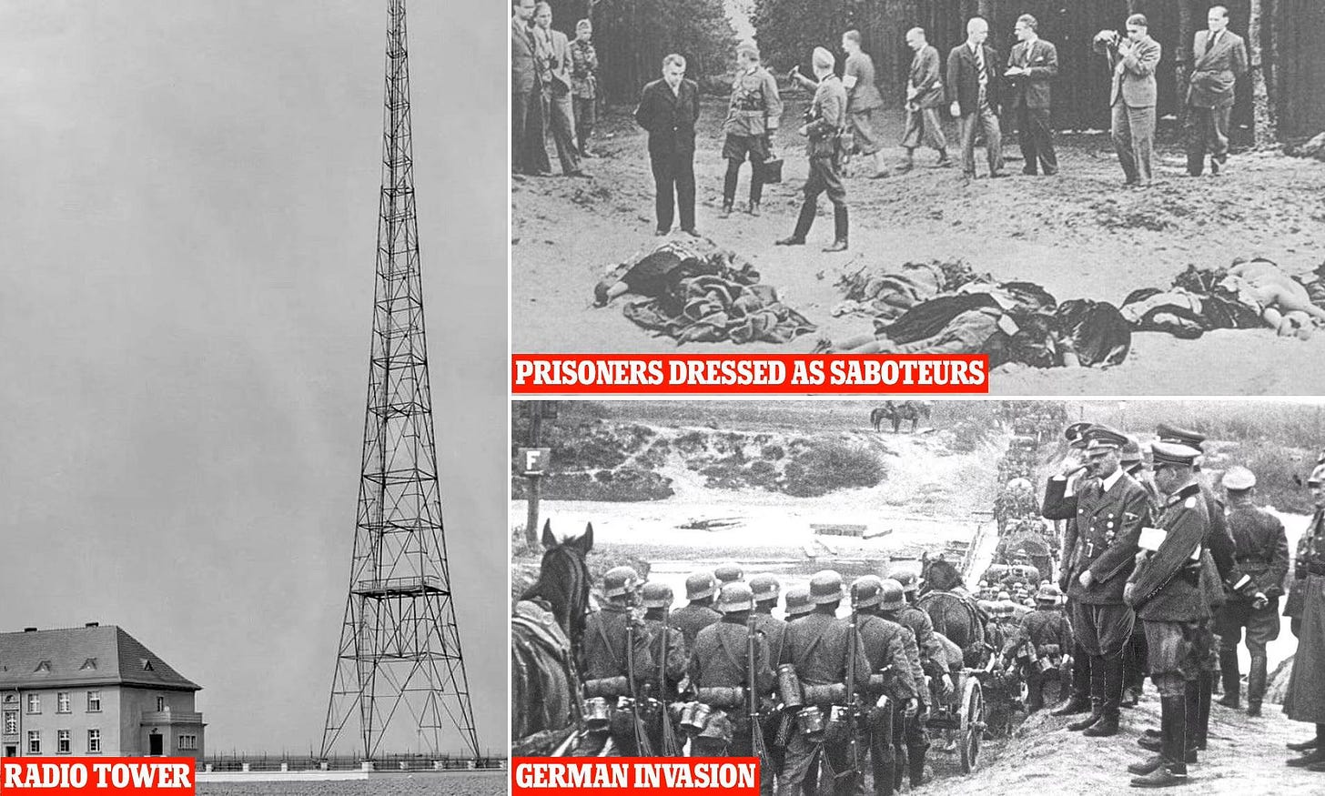 The Gleiwitz incident was a false flag attack on the radio station Sender  Gleiwitz (then Germany and now Gliwice, Poland) staged by Nazis on 31st  August 1939. Along with some two dozen