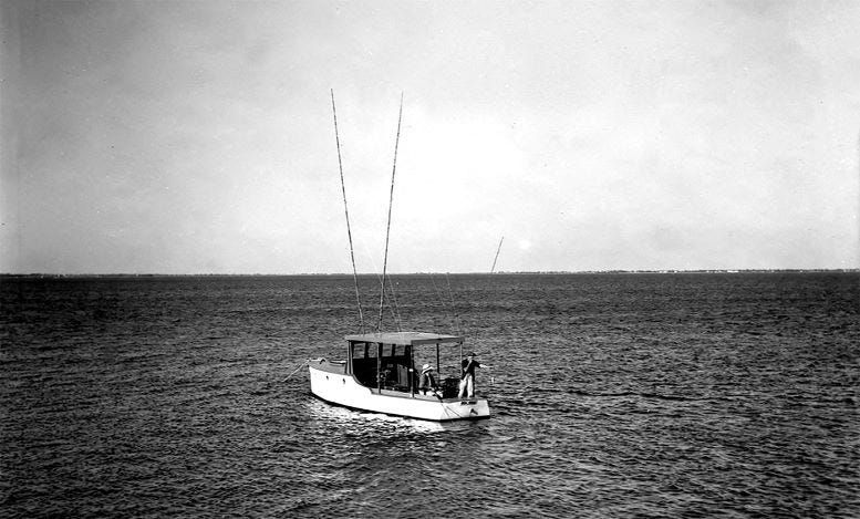 Figure 6: Red Rainwater’s Sea Gull charter in the Atlantic Ocean on December 8, 1938. Courtesy of Miami-Dade Public Library, Romer Collection. Figure 6: Red Rainwater’s Sea Gull charter in the Atlantic Ocean on December 8, 1938. Courtesy of Miami-Dade Public Library, Romer Collection.
