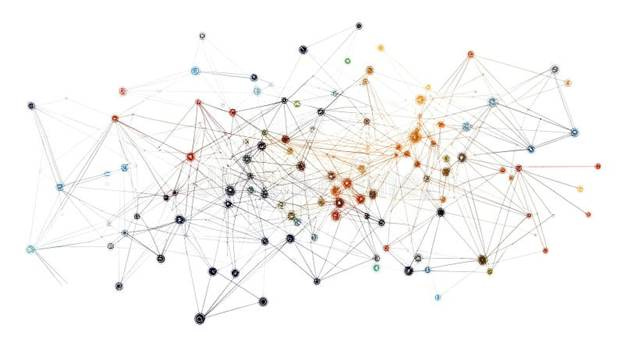253 Abstract Network System Diagram Interconnected Technology Data ...