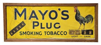 Plug Tobacco Framed Advertising Banner Plug Tobacco Framed Advertising Banner