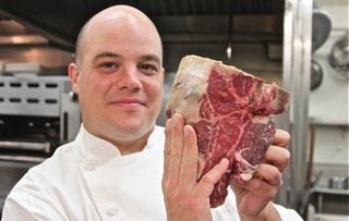 TV – Nash with 3 fingers, showing how thick steak should be TV – Nash with 3 fingers, showing how thick steak should be
