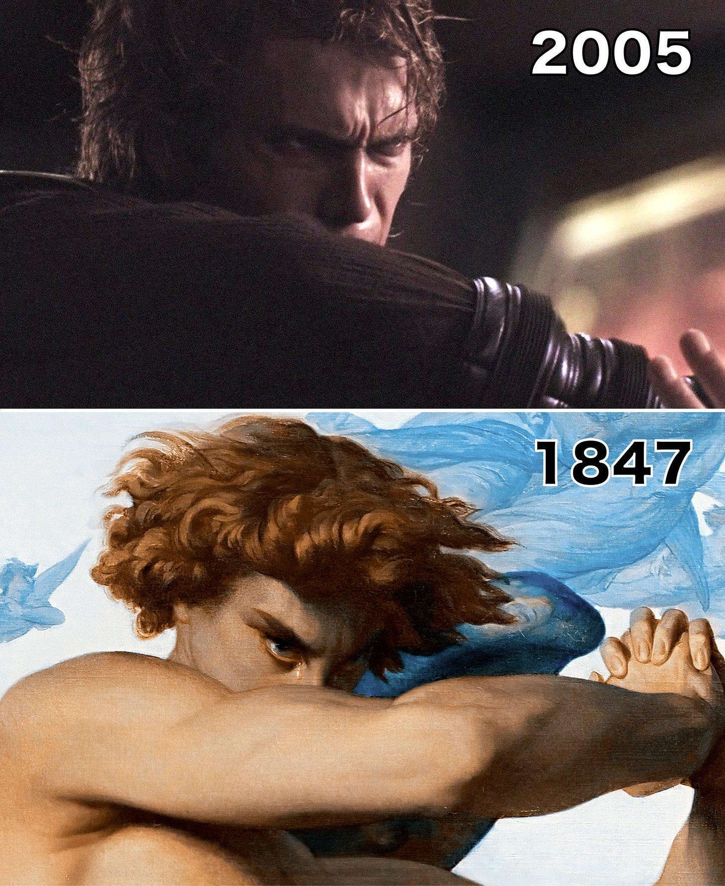 Ángel Caído” de Alexandre Cabanel y "La venganza de los Sith" dirigida por George Lucas : r/BrighterThanCoruscant Ángel Caído” de Alexandre Cabanel y "La venganza de los Sith" dirigida por George Lucas : r/BrighterThanCoruscant