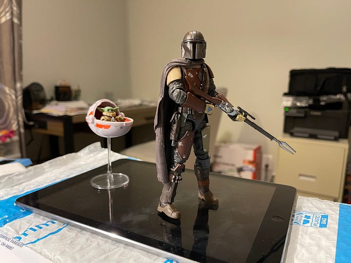 Mandalorian toys and podcast mic