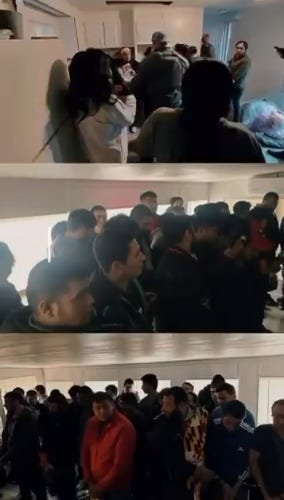 43 illegal aliens were found crammed inside a small trailer home in Mission, Texas, used by a cartel human smuggling operation as a “stash house” on December 1, 2025.