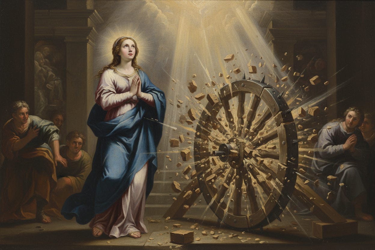 Saint Catherine of Alexandria and Breaking Wheel Miracle